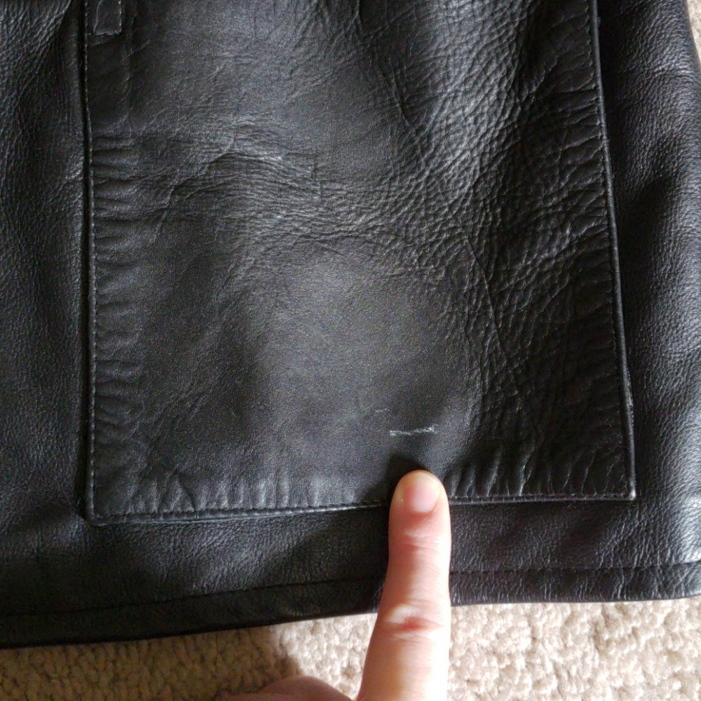 100% LEATHER MED GAP COAT 12+yrs old GUC no tears - Picture 5 of 8